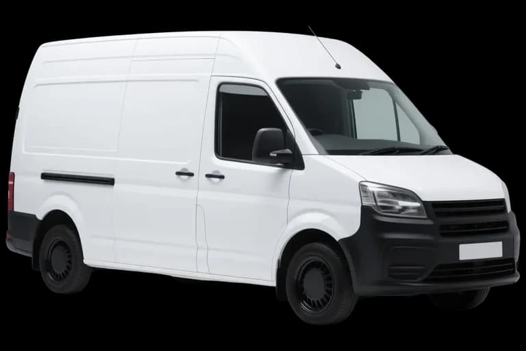 A white cargo van