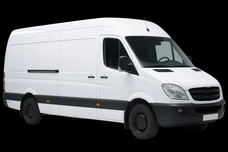 A white high-roof cargo van